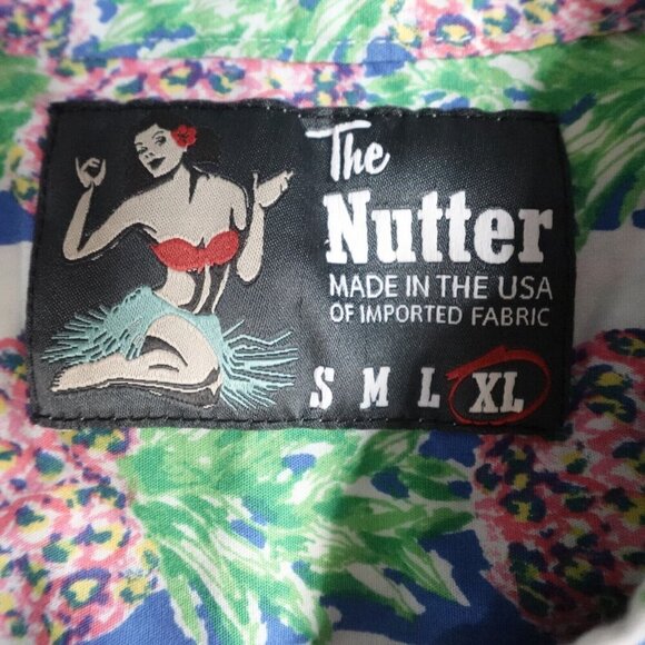 The Nutter Shirt XL Blue Pineapples All Over Hawaiian Aloha Made in USA - Picture 3 of 7